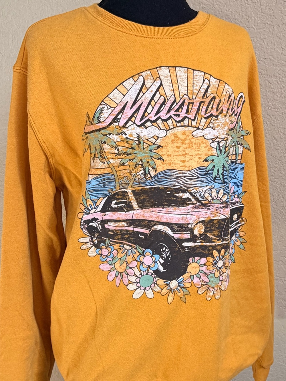 Ford Official Licensed Product Sweatshirt in Bright Yellow-Orange